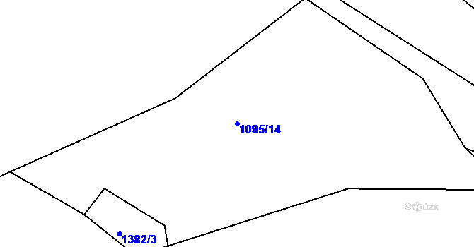 Parcela st. 1095/14 v KÚ Boučí, Katastrální mapa
