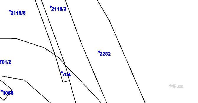 Parcela st. 2282 v KÚ Boučí, Katastrální mapa
