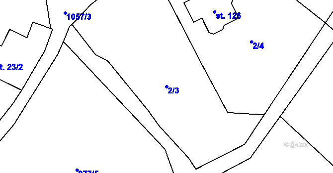 Parcela st. 2/3 v KÚ Horní Nivy, Katastrální mapa