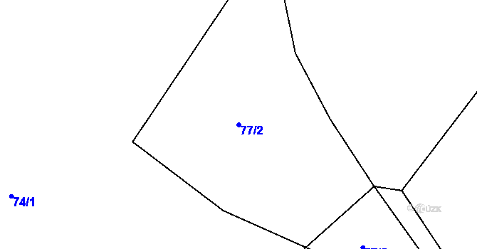 Parcela st. 77/2 v KÚ Horní Nivy, Katastrální mapa