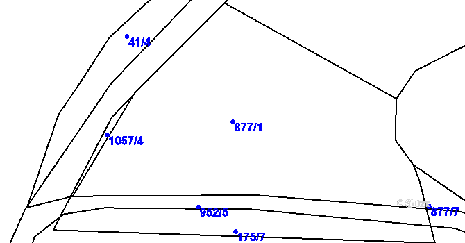 Parcela st. 877/1 v KÚ Horní Nivy, Katastrální mapa