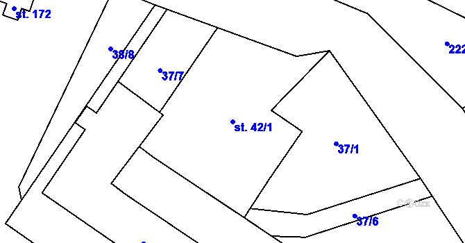 Parcela st. 42/1 v KÚ Dolní Olešnice, Katastrální mapa