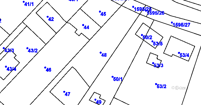 Parcela st. 48 v KÚ Dolní Počernice, Katastrální mapa