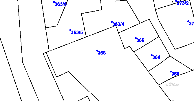 Parcela st. 368 v KÚ Dolní Počernice, Katastrální mapa