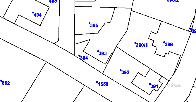 Parcela st. 393 v KÚ Dolní Počernice, Katastrální mapa