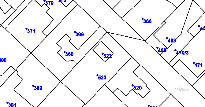 Parcela st. 522 v KÚ Dolní Počernice, Katastrální mapa