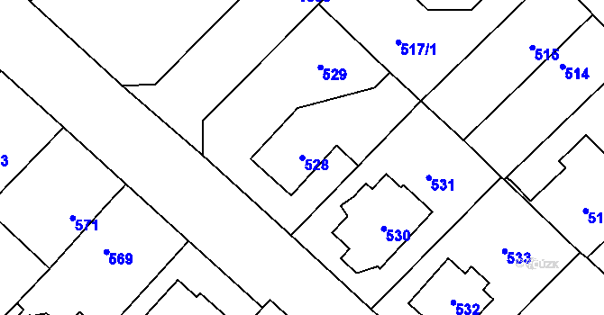 Parcela st. 528 v KÚ Dolní Počernice, Katastrální mapa