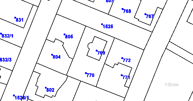 Parcela st. 769 v KÚ Dolní Počernice, Katastrální mapa