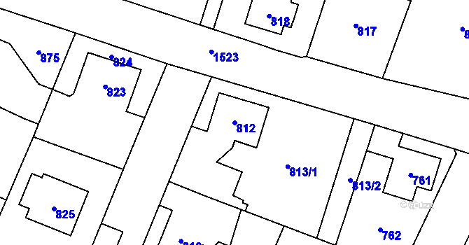 Parcela st. 812 v KÚ Dolní Počernice, Katastrální mapa
