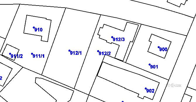 Parcela st. 912/2 v KÚ Dolní Počernice, Katastrální mapa