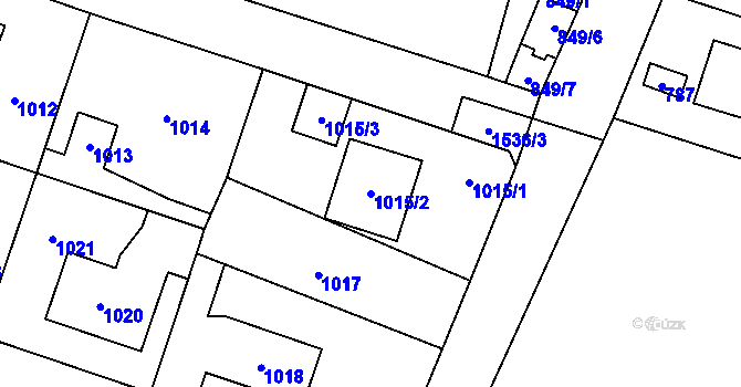 Parcela st. 1015/2 v KÚ Dolní Počernice, Katastrální mapa