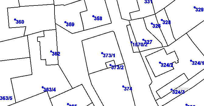 Parcela st. 373/1 v KÚ Dolní Počernice, Katastrální mapa