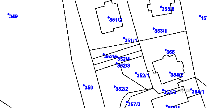 Parcela st. 352/5 v KÚ Dolní Počernice, Katastrální mapa