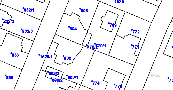 Parcela st. 770/2 v KÚ Dolní Počernice, Katastrální mapa