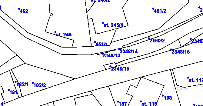 Parcela st. 2348/13 v KÚ Dolní Podluží, Katastrální mapa