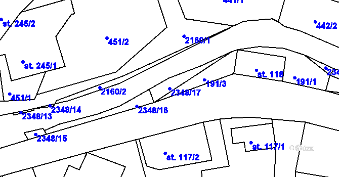 Parcela st. 2348/17 v KÚ Dolní Podluží, Katastrální mapa