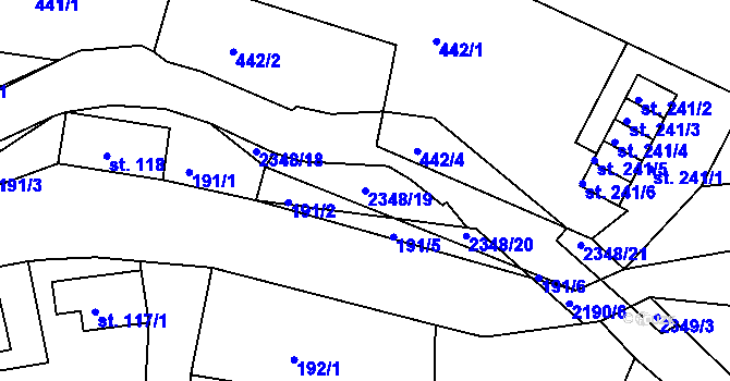 Parcela st. 2348/19 v KÚ Dolní Podluží, Katastrální mapa