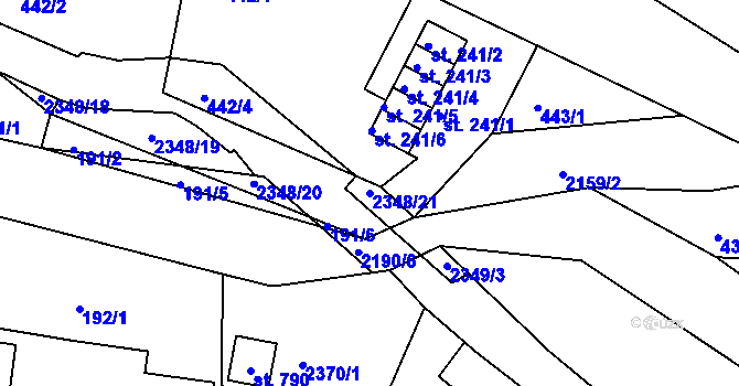 Parcela st. 2348/21 v KÚ Dolní Podluží, Katastrální mapa
