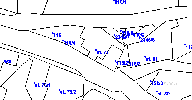 Parcela st. 77 v KÚ Dolní Podluží, Katastrální mapa