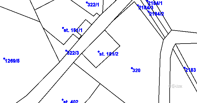 Parcela st. 181/2 v KÚ Dolní Podluží, Katastrální mapa