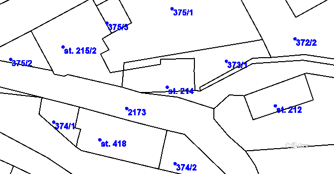 Parcela st. 214 v KÚ Dolní Podluží, Katastrální mapa