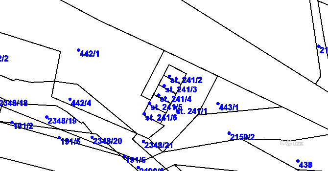 Parcela st. 241/3 v KÚ Dolní Podluží, Katastrální mapa