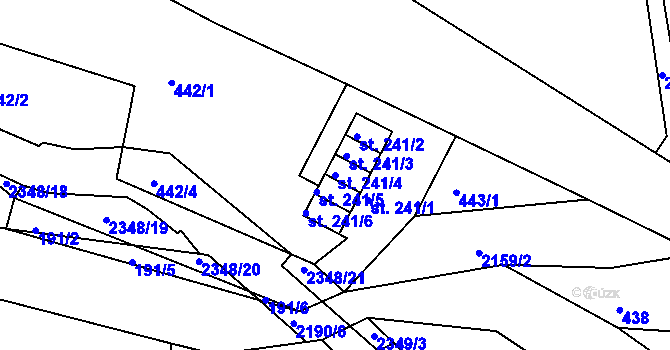 Parcela st. 241/4 v KÚ Dolní Podluží, Katastrální mapa
