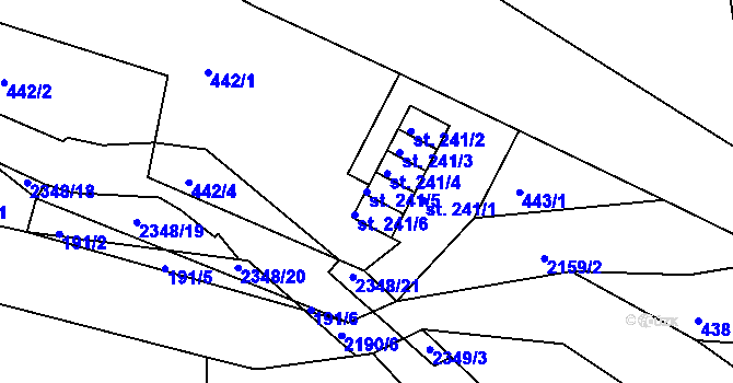 Parcela st. 241/5 v KÚ Dolní Podluží, Katastrální mapa