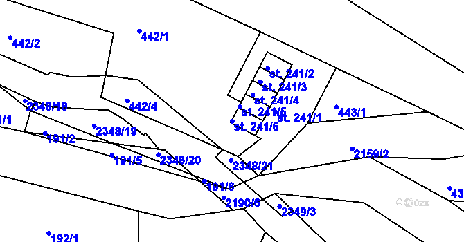 Parcela st. 241/6 v KÚ Dolní Podluží, Katastrální mapa