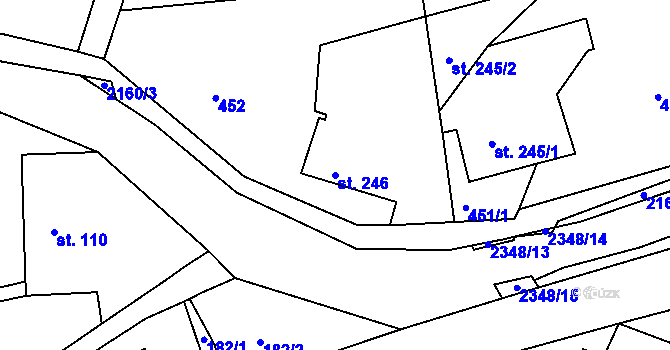 Parcela st. 246 v KÚ Dolní Podluží, Katastrální mapa