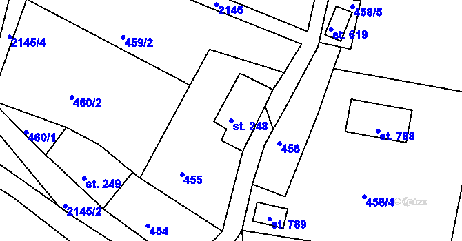Parcela st. 248 v KÚ Dolní Podluží, Katastrální mapa