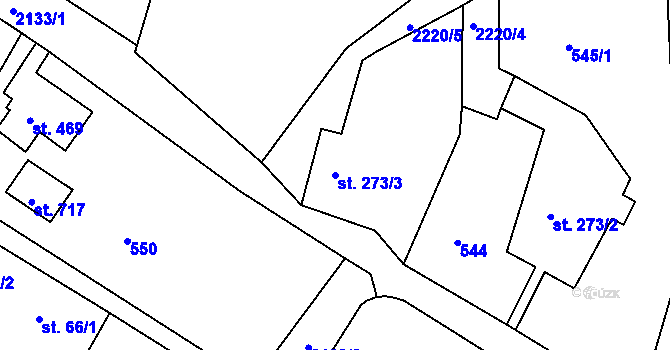 Parcela st. 273/3 v KÚ Dolní Podluží, Katastrální mapa