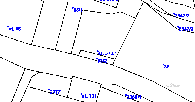 Parcela st. 370/1 v KÚ Dolní Podluží, Katastrální mapa