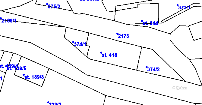 Parcela st. 418 v KÚ Dolní Podluží, Katastrální mapa