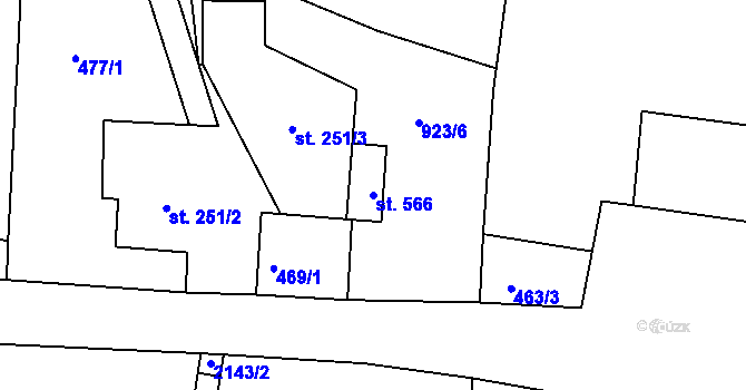 Parcela st. 566 v KÚ Dolní Podluží, Katastrální mapa
