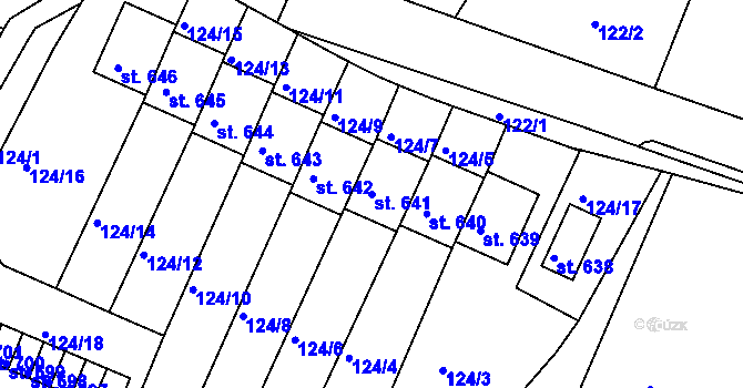 Parcela st. 641 v KÚ Dolní Podluží, Katastrální mapa