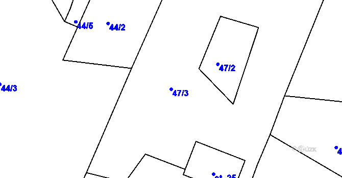 Parcela st. 47/3 v KÚ Dolní Podluží, Katastrální mapa