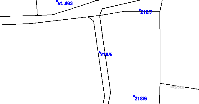 Parcela st. 218/5 v KÚ Dolní Podluží, Katastrální mapa