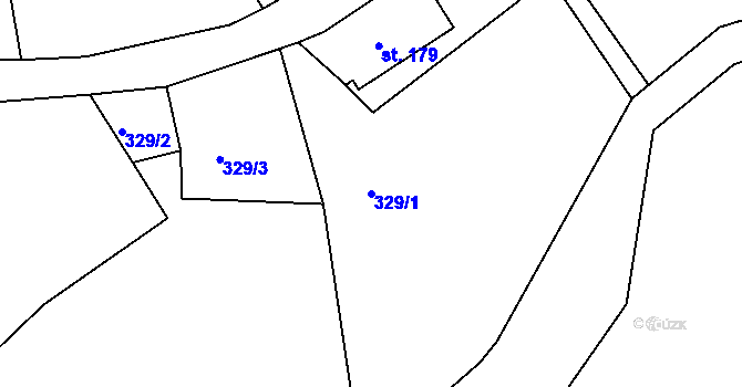 Parcela st. 329/1 v KÚ Dolní Podluží, Katastrální mapa