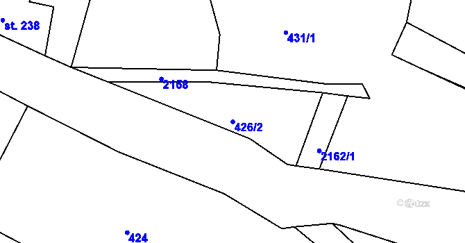 Parcela st. 426/2 v KÚ Dolní Podluží, Katastrální mapa