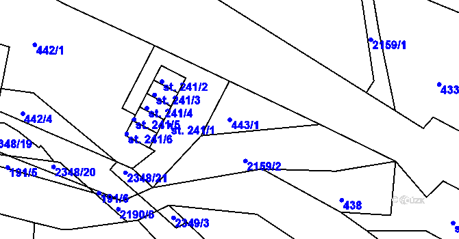 Parcela st. 443/1 v KÚ Dolní Podluží, Katastrální mapa