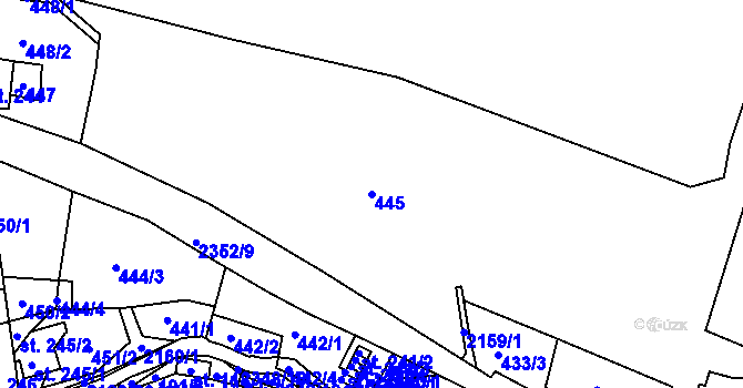 Parcela st. 445 v KÚ Dolní Podluží, Katastrální mapa
