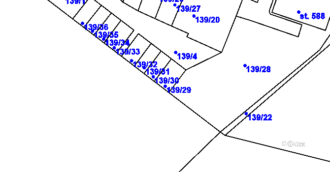 Parcela st. 139/29 v KÚ Dolní Podluží, Katastrální mapa