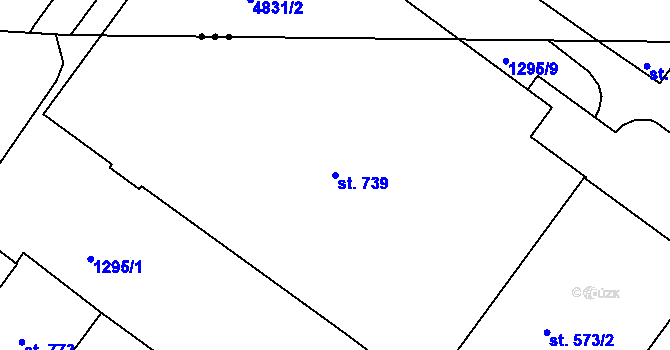 Parcela st. 739 v KÚ Dolní Podluží, Katastrální mapa