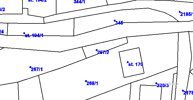 Parcela st. 267/2 v KÚ Dolní Podluží, Katastrální mapa