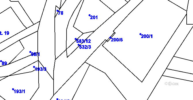 Parcela st. 532/4 v KÚ Dolní Poustevna, Katastrální mapa