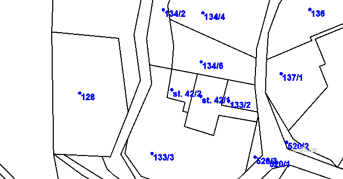 Parcela st. 42/2 v KÚ Dolní Poustevna, Katastrální mapa
