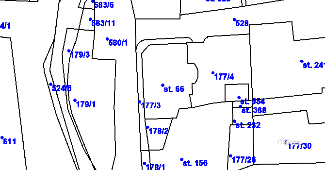 Parcela st. 66 v KÚ Dolní Poustevna, Katastrální mapa
