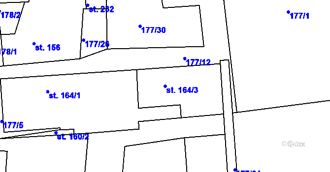 Parcela st. 164/3 v KÚ Dolní Poustevna, Katastrální mapa