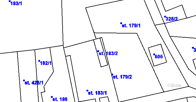 Parcela st. 183/2 v KÚ Dolní Poustevna, Katastrální mapa